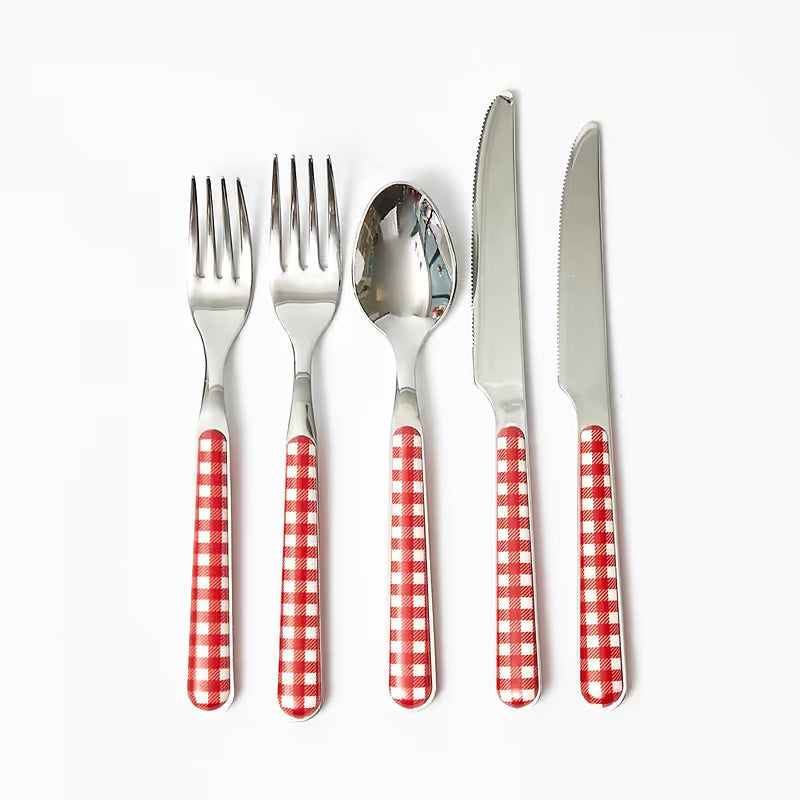 Red Gingham Cutlery (5 Piece)